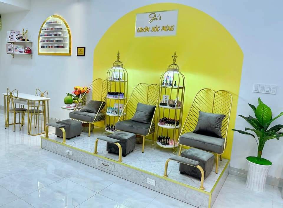 Mẫu ghế làm nail khung inox mạ crom