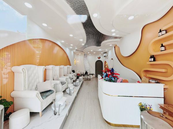 Mẫu ghế làm nail bọc nỉ thoáng khí