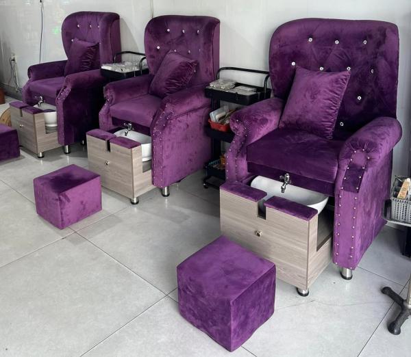 Ghế nail hộc kéo bồn sứ