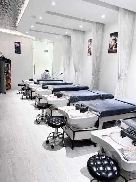 giường gội đầu và massage khung sắt bồn sứ